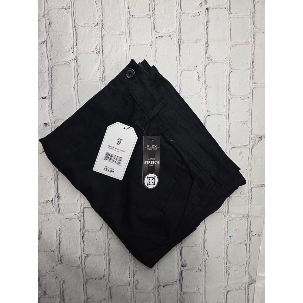Start Men's Size 42 X 27 Black Straight Leg Work Pants‎
